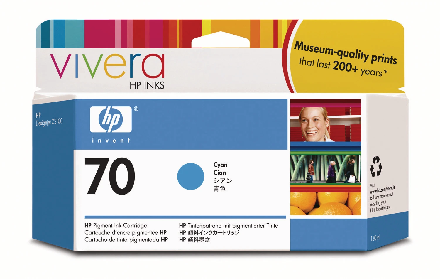 HP Tintenpatrone cyan (C9452A, 70)