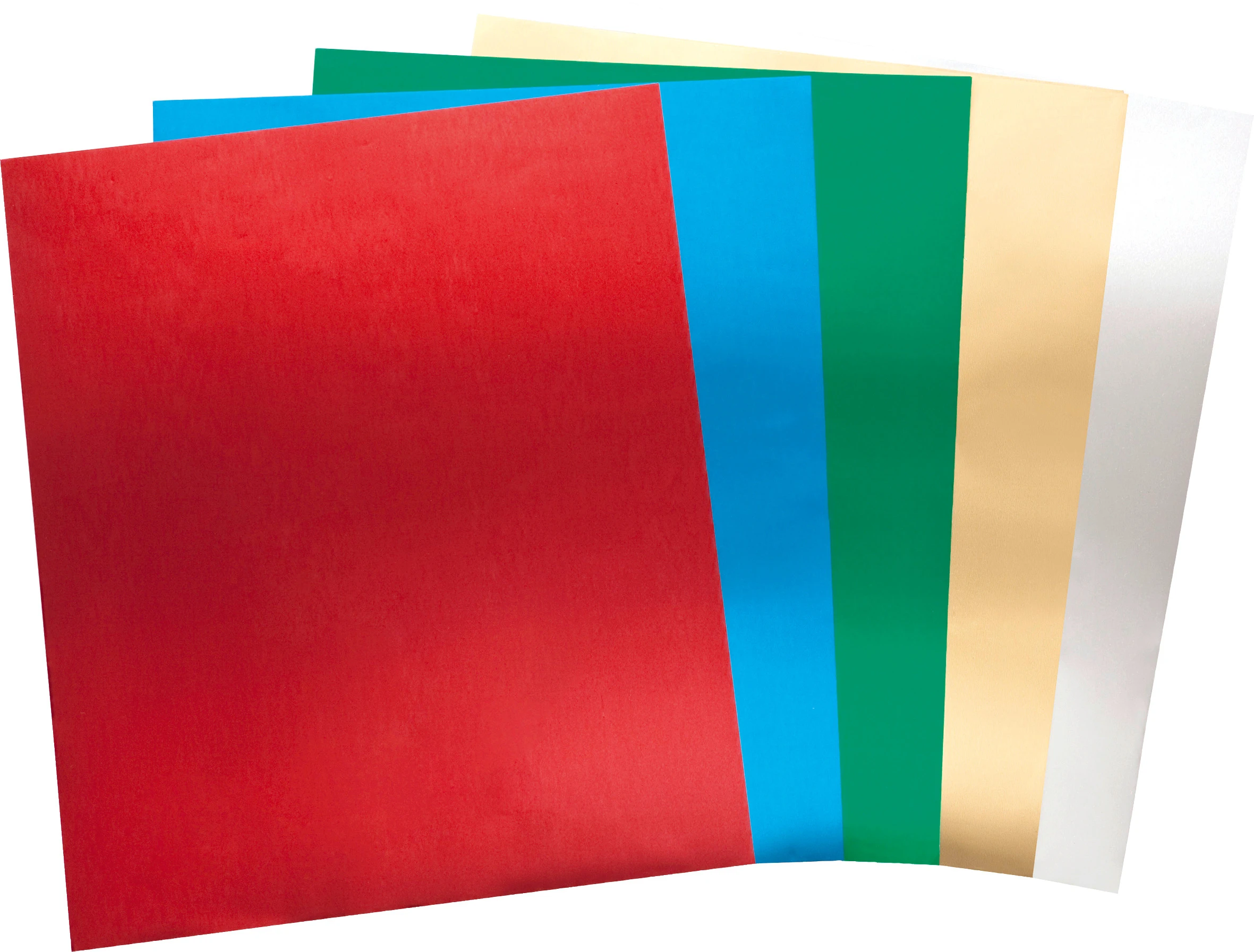 FOLIA Hobbyalufolie 18x29.5cm 500 ass. doppelseitig 5 Blatt