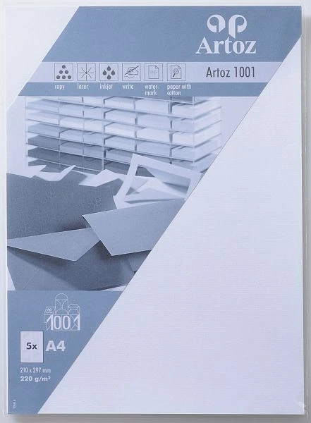 ARTOZ Karten 1001 A4 107696142 220g, blütenweiss 5 Blatt