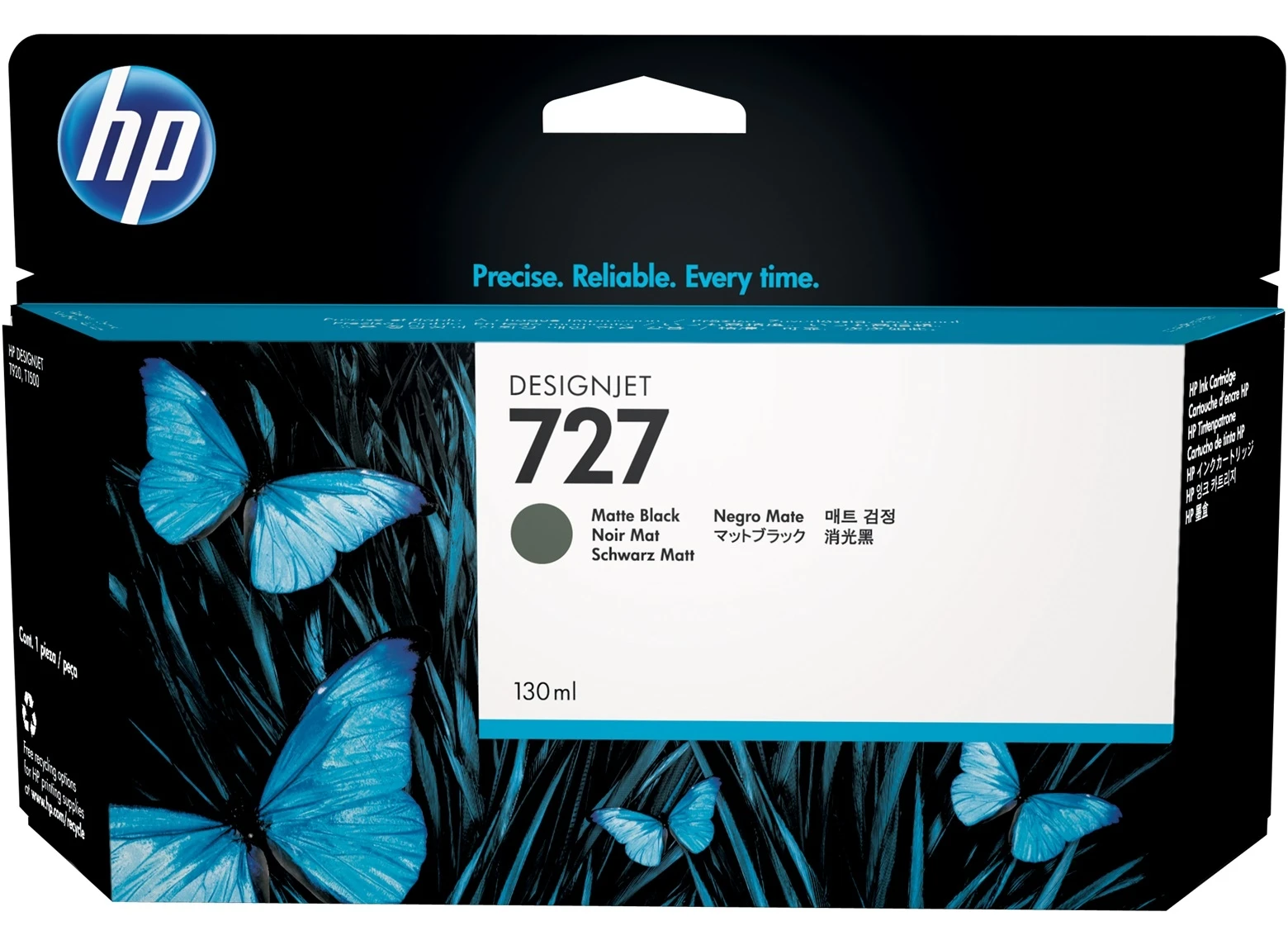 HP Tintenpatrone schwarz matt (B3P22A, 727)