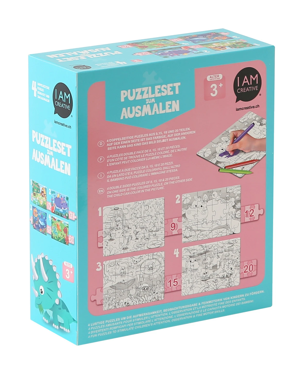 I AM CREATIVE Puzzleset 4087.552 zum Ausmalen ab 3 Jahre