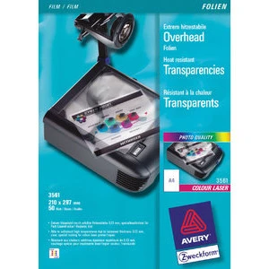AVERY ZWECKFORM Overhead-Folie A4 3561 0.13mm Color Laser 50 Blatt