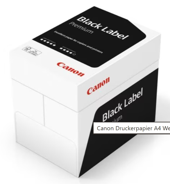 Canon Druckerpapier A4 Weiss 2500 Stück Black Label Premium