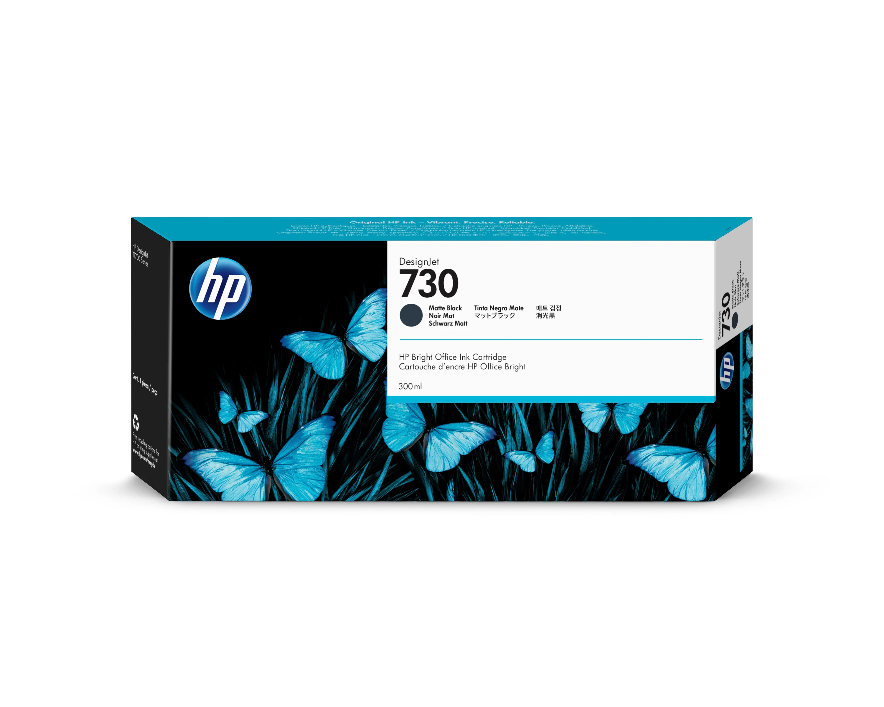 HP Tintenpatrone schwarz matt HC (P2V71A, 730)