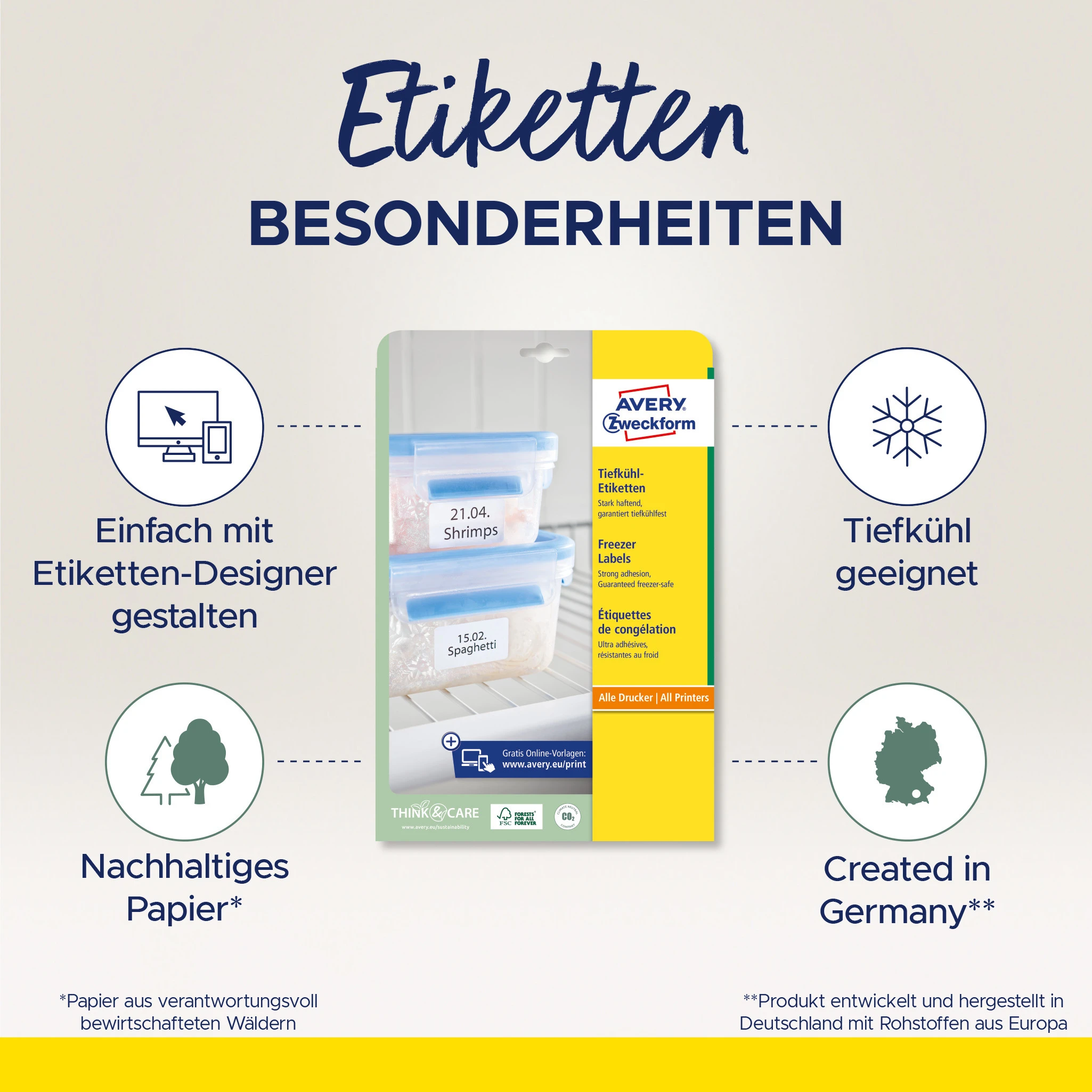 AVERY ZWECKFORM Tiefkühletiketten 38,1x21,1mm L7971-25 1625 Stück