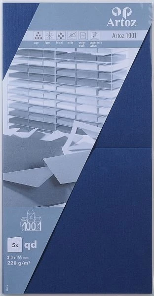 ARTOZ Karten 1001 310x155mm 107452264 220g, classic blau 5 Blatt