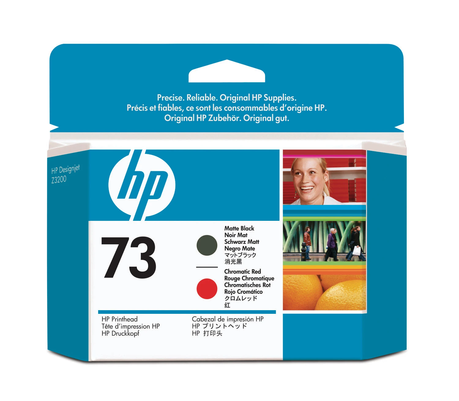 HP Tintendruckkopf schwarz matt/chromatisch-rot (CD949A, 73)