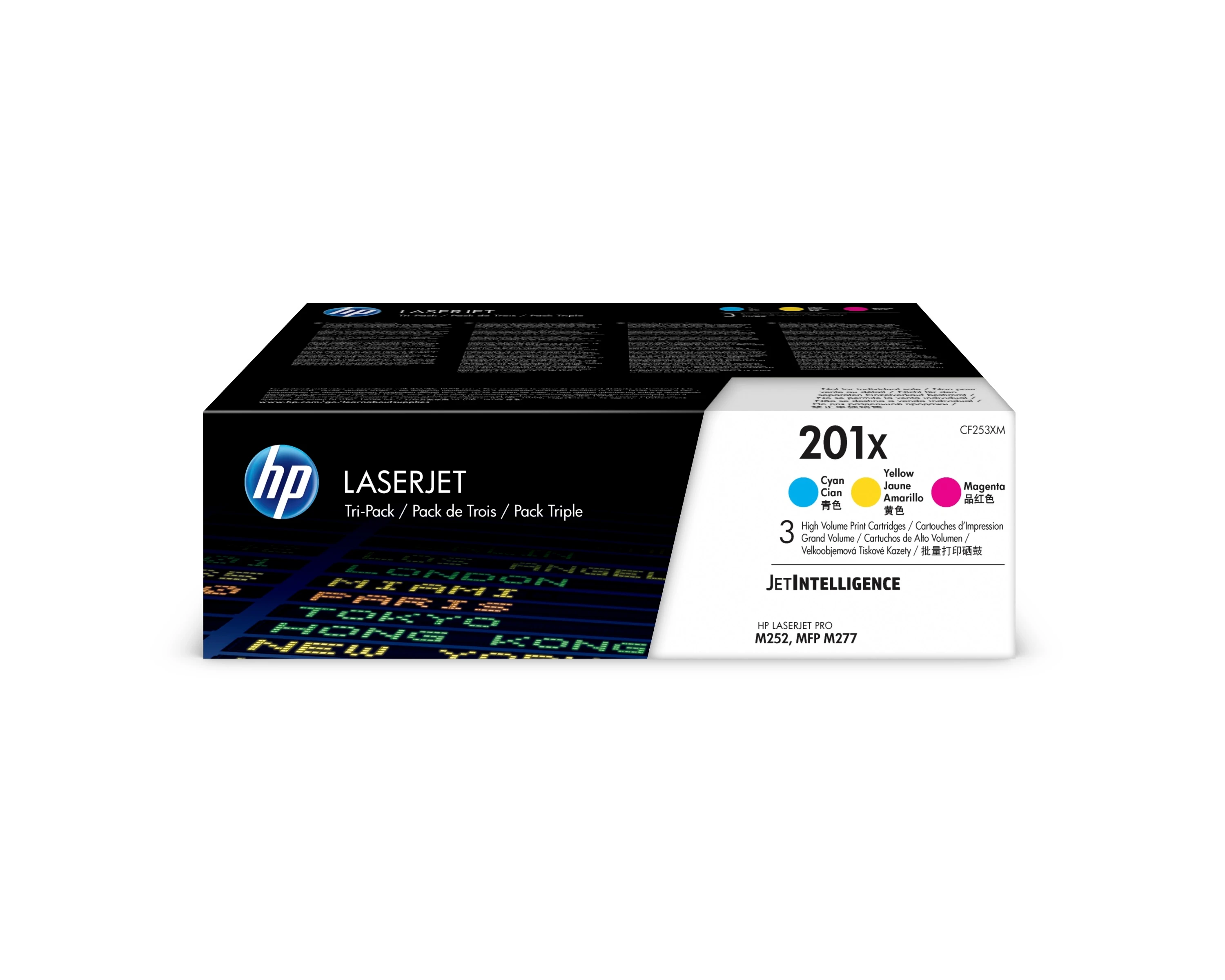 HP Toner-Kartusche gelb, magenta, cyan HC (CF253XM, 201X)