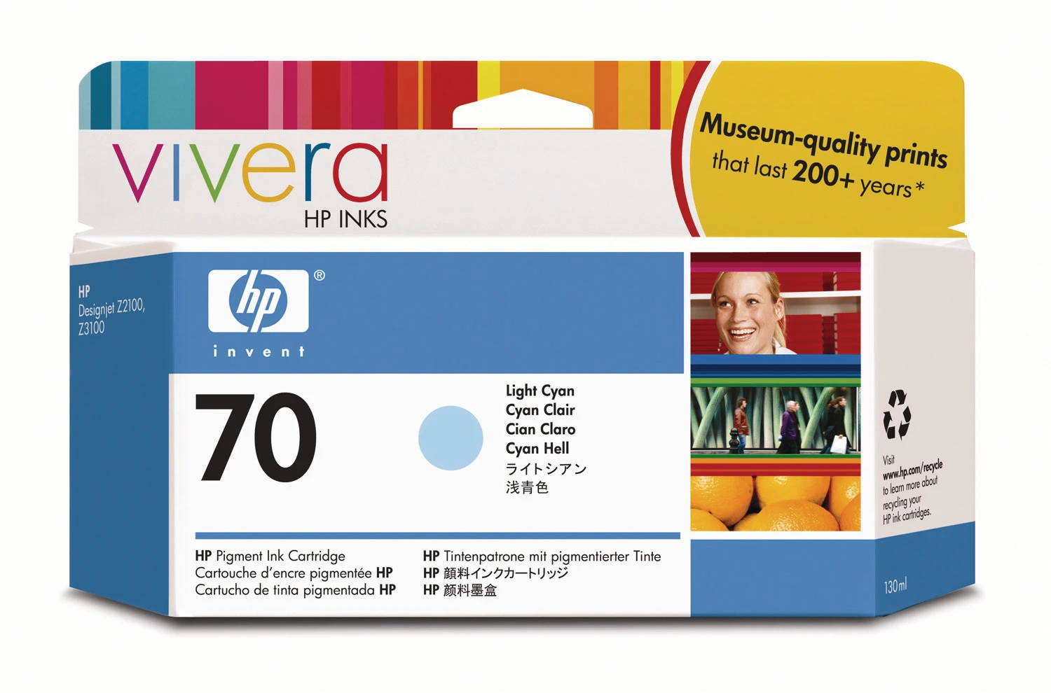 HP Tintenpatrone cyan light (C9390A, 70)