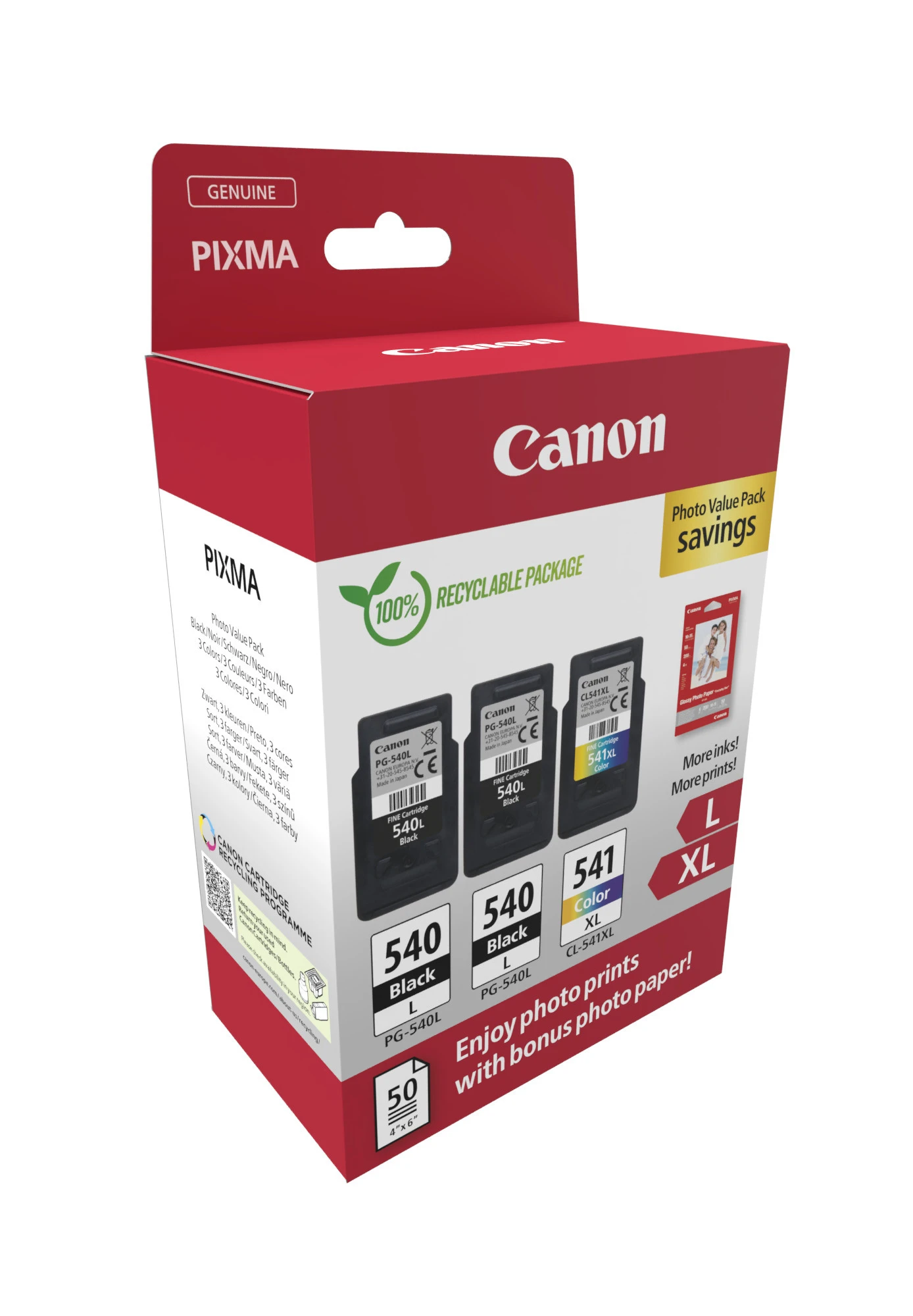 Canon Tintendruckkopf cyan/magenta/gelb, 2 x schwarz (5224B015)