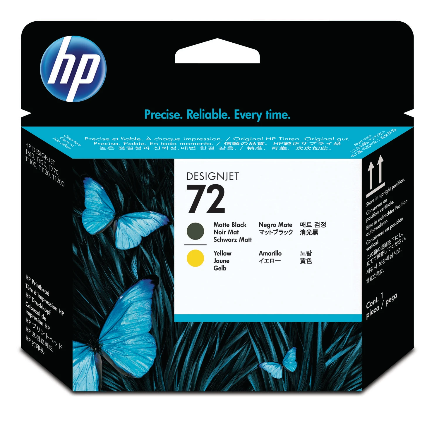 HP Tintendruckkopf schwarz matt/gelb (C9384A, 72)