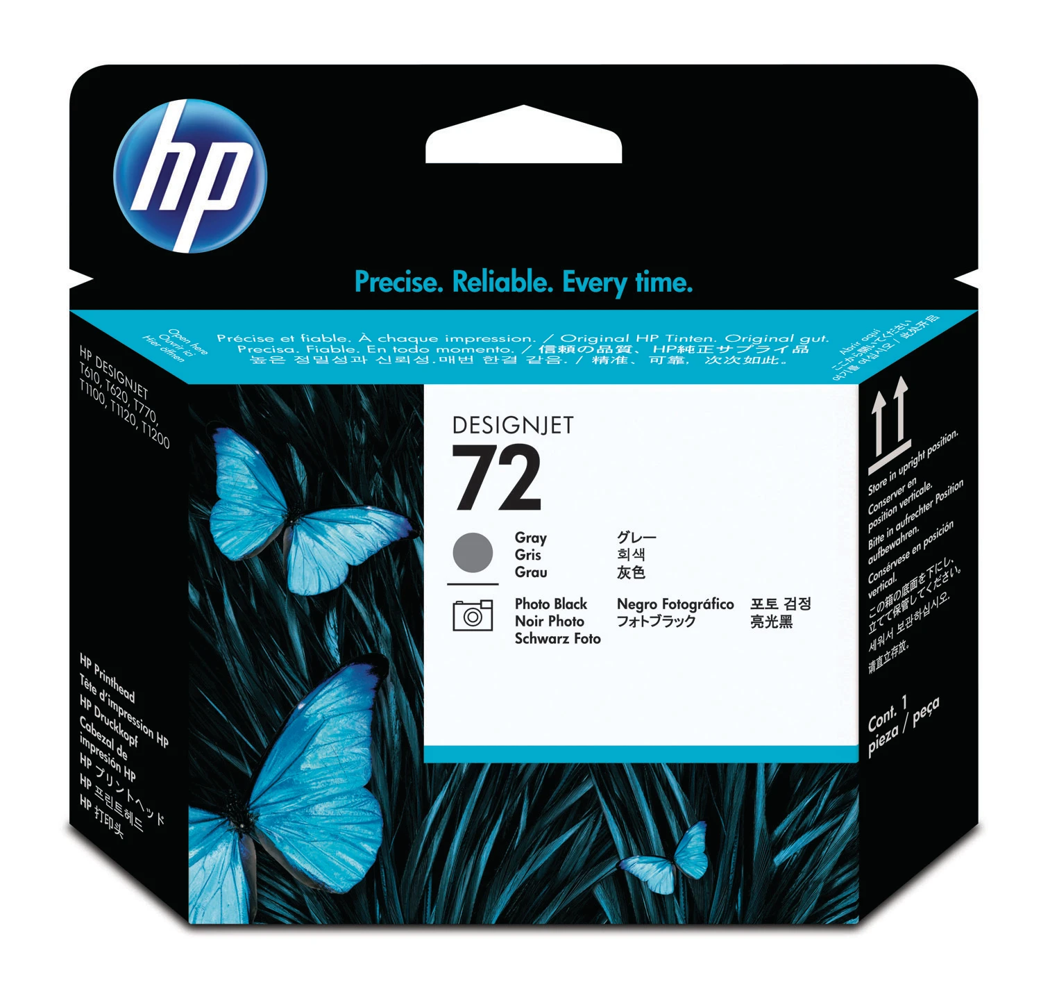 HP Tintendruckkopf grau/schwarz photo (C9380A, 72)