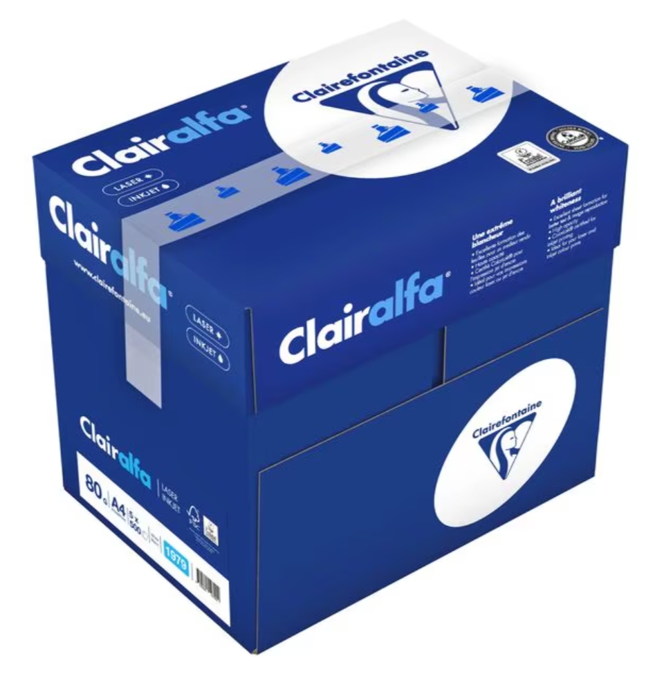 Fischer Papier Kopierpapier A4 Clairalfa A4, Weiss, 80 g/m², 2500 Blatt