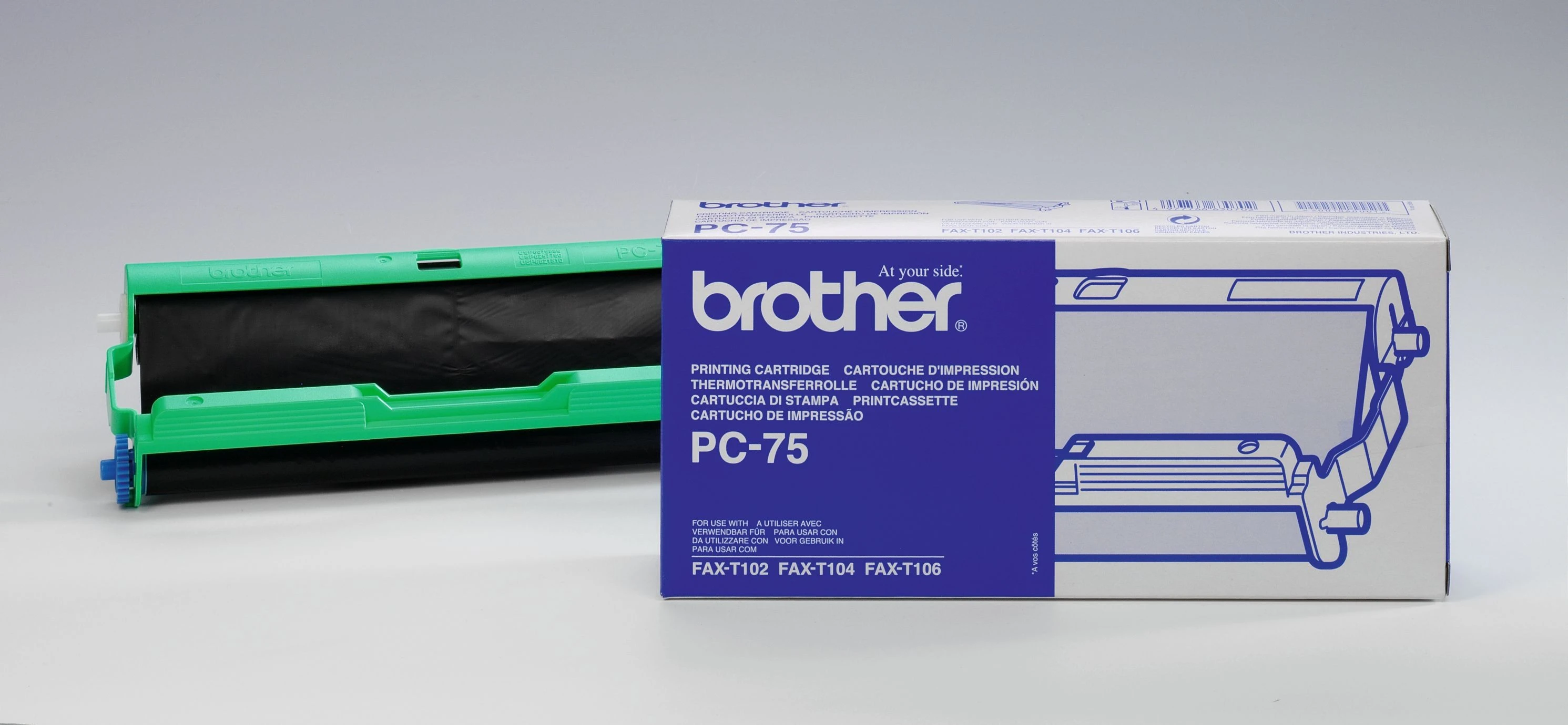BROTHER Druckkassette m. Filmrolle PC-75 Fax T102/104/106 140 Seiten