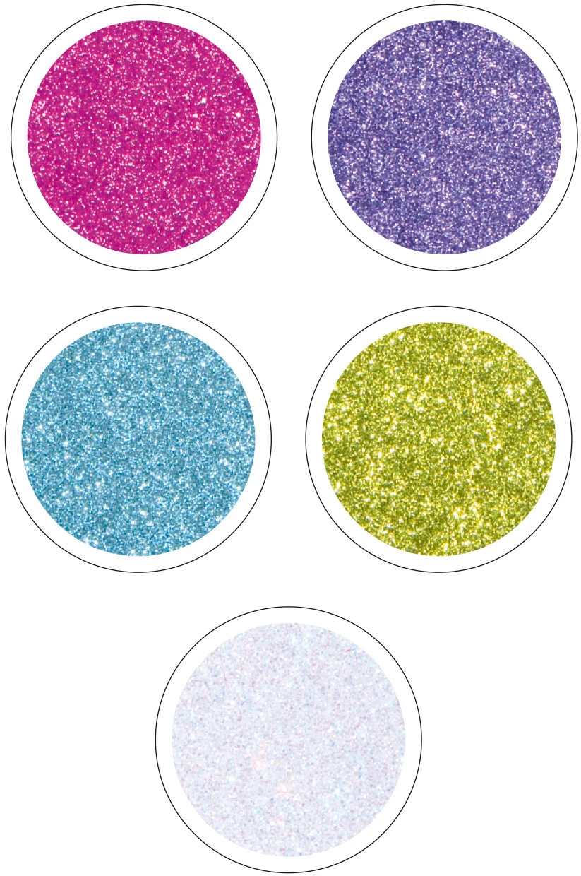FOLIA Moosgummi 20x29cm 231909 Magic Glitter, ass. 5 Blatt