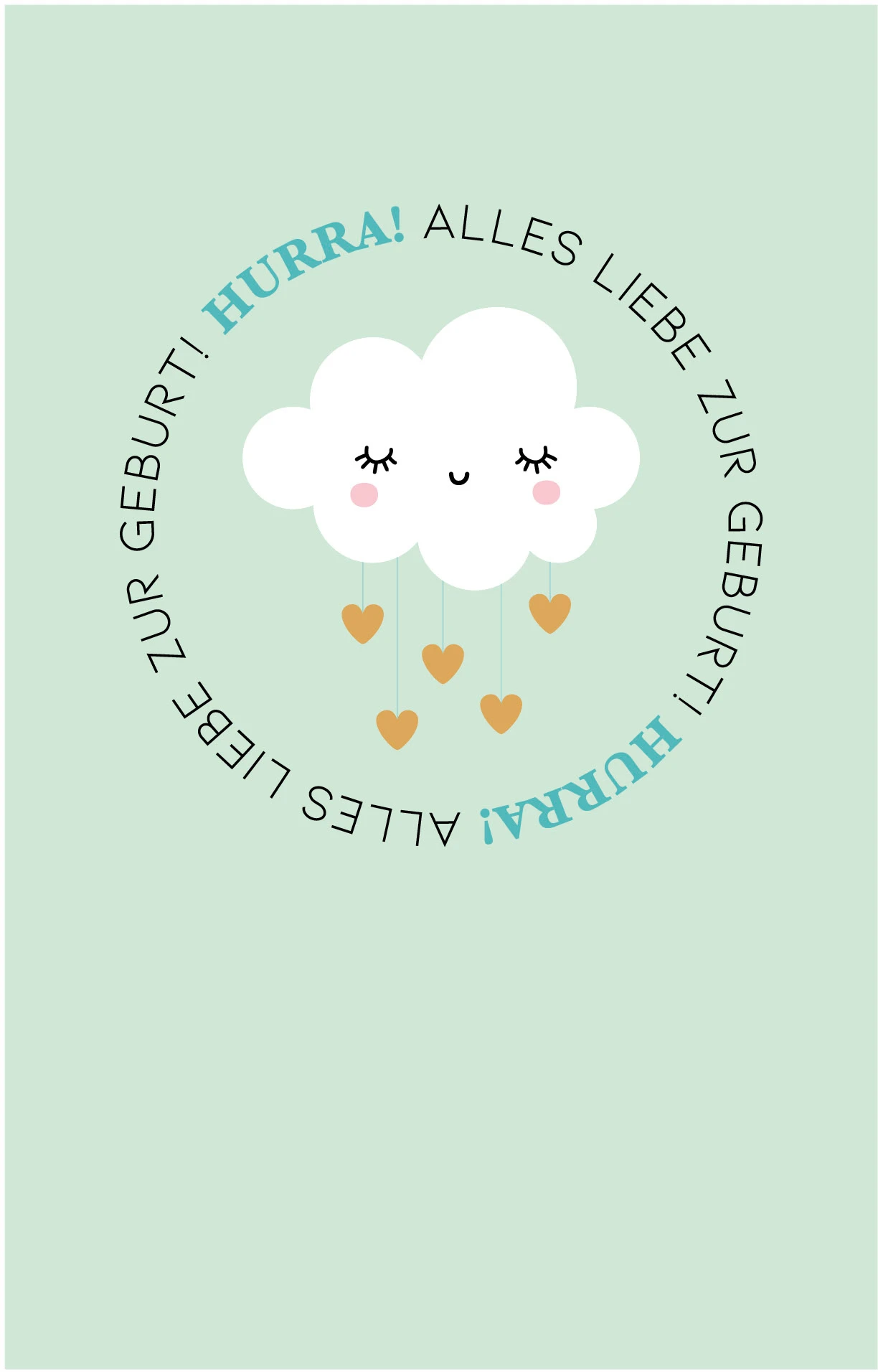 ABC Glückwunschkarte Baby B6 52652 Wolke mit Herzen