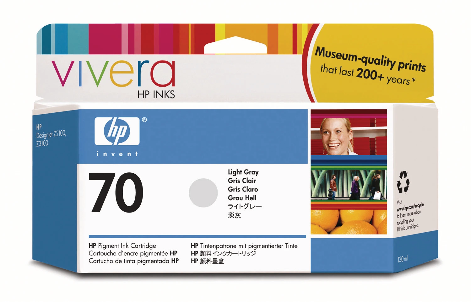 HP Tintenpatrone hellgrau (C9451A, 70)