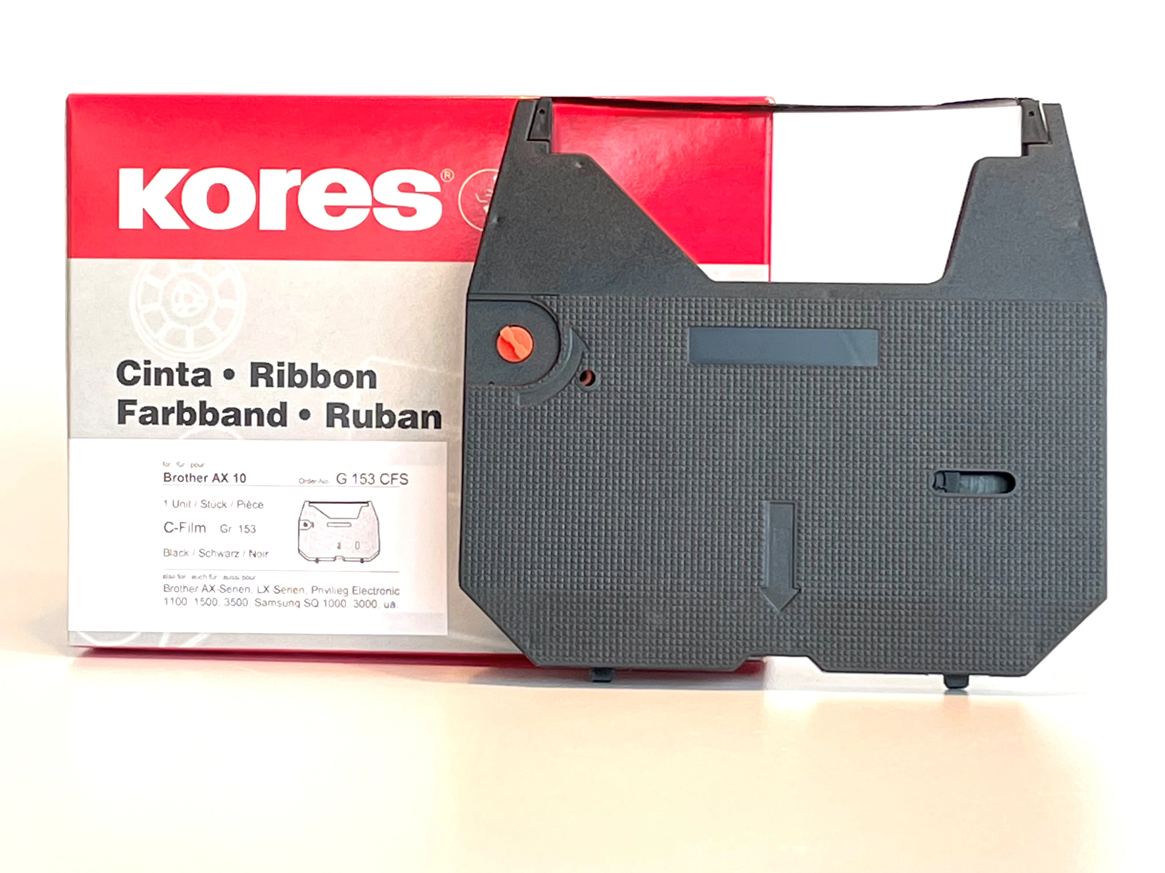KORES Farbband correctable schwarz Gr.153C zu Brother AX 10 7.9mm/155m