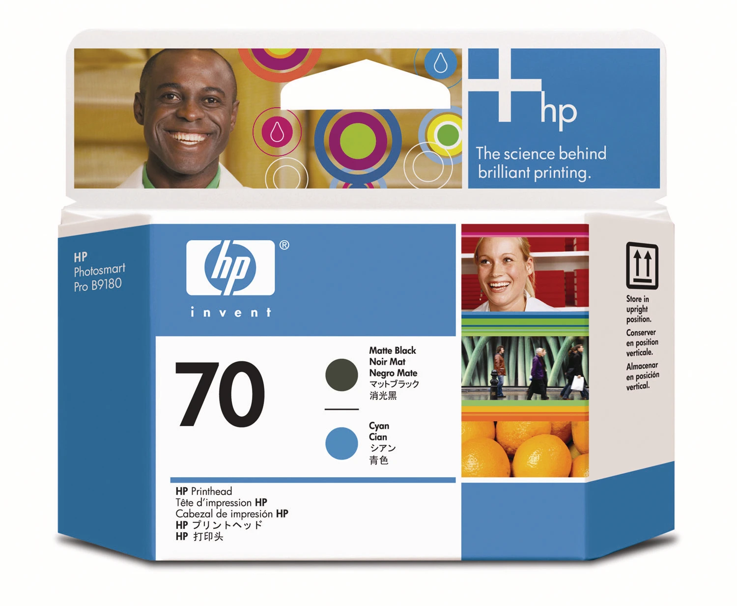 HP Tintendruckkopf schwarz matt/cyan (C9404A, 70)