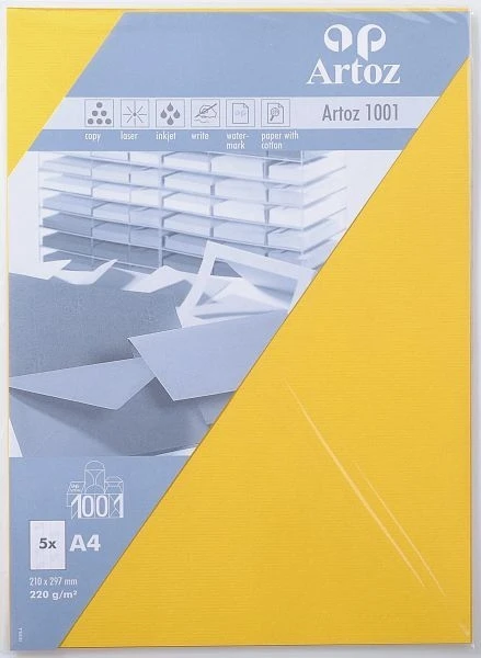 ARTOZ Karten 1001 A4 107696142 220g, sonnengelb 5 Blatt