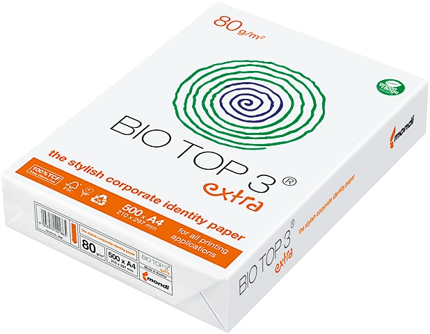 BIO TOP 3 Multifunktionspapier A4 266593 80g, weiss 2500 Blatt