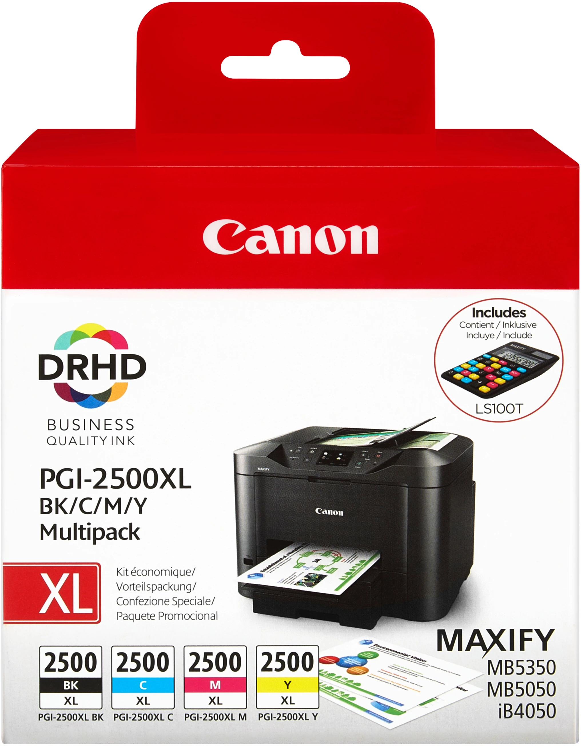 9254B010 CANON PGI2500XL Maxify MB Tinte (4) cmyk w/o SEC Seiten Cardboard