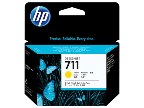 HP Tintenpatrone 3 x gelb (CZ136A, 711)