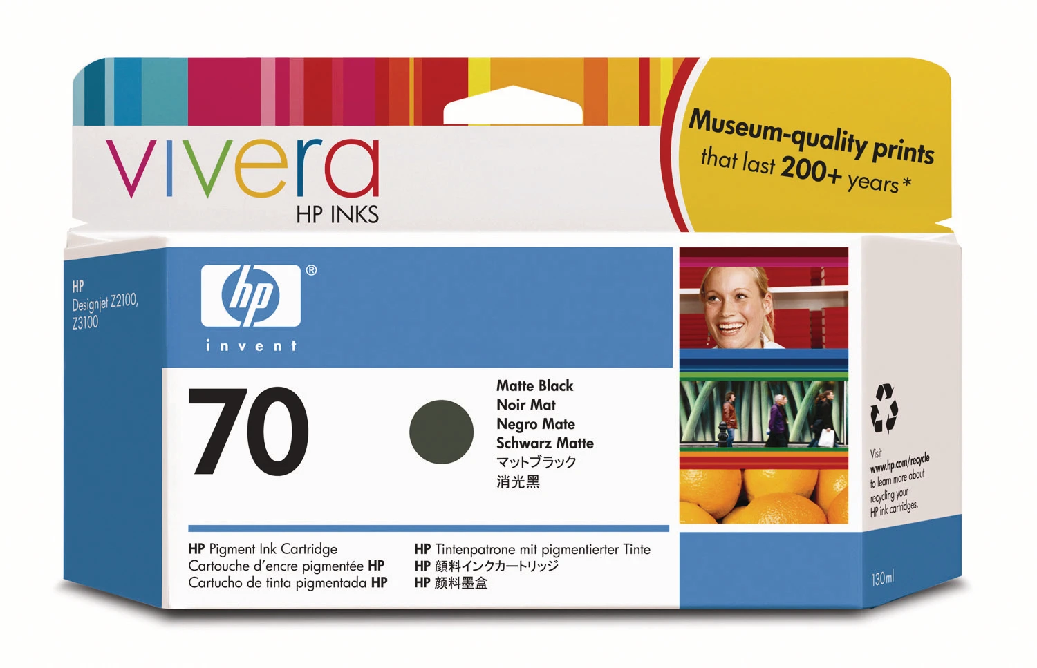 HP Tintenpatrone schwarz matt (C9448A, 70)